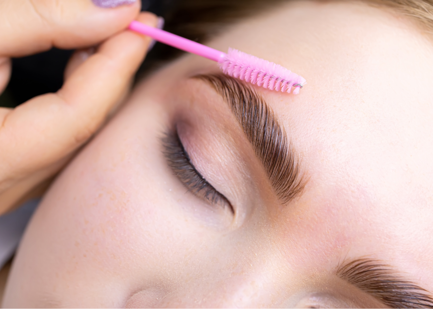 long term brow styling, showing enhanced shape and lift.
