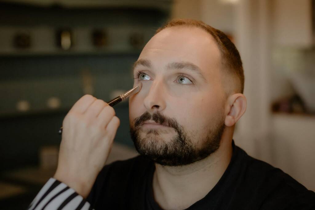 Professional groom makeup service for a wedding in Lethbridge