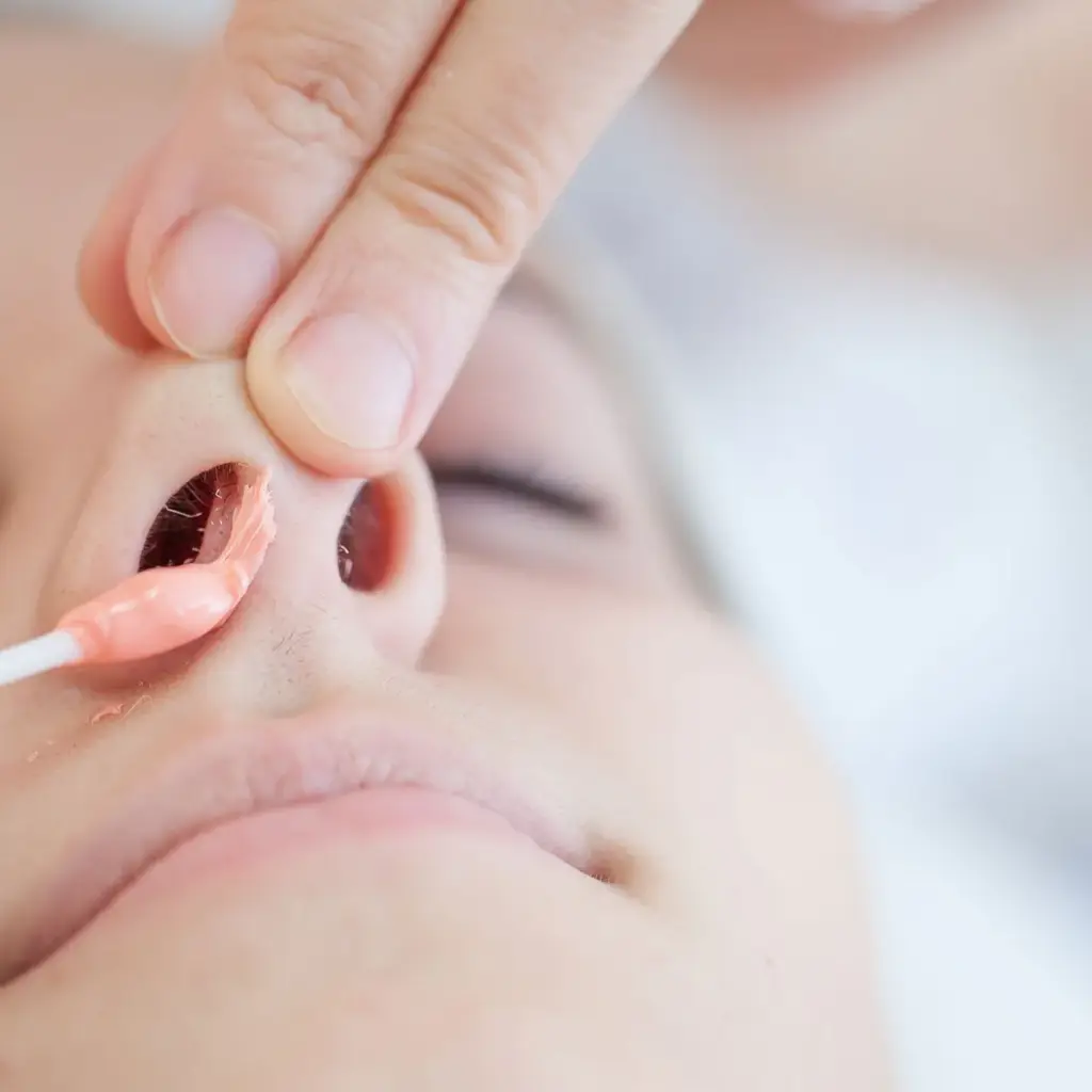 Nasal waxing treatment performed at Rowan & Peridot Collective in Lethbridge