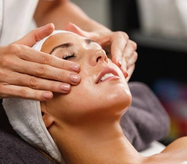 Professional facial treatment at Rowan & Peridot Collective in Lethbridge