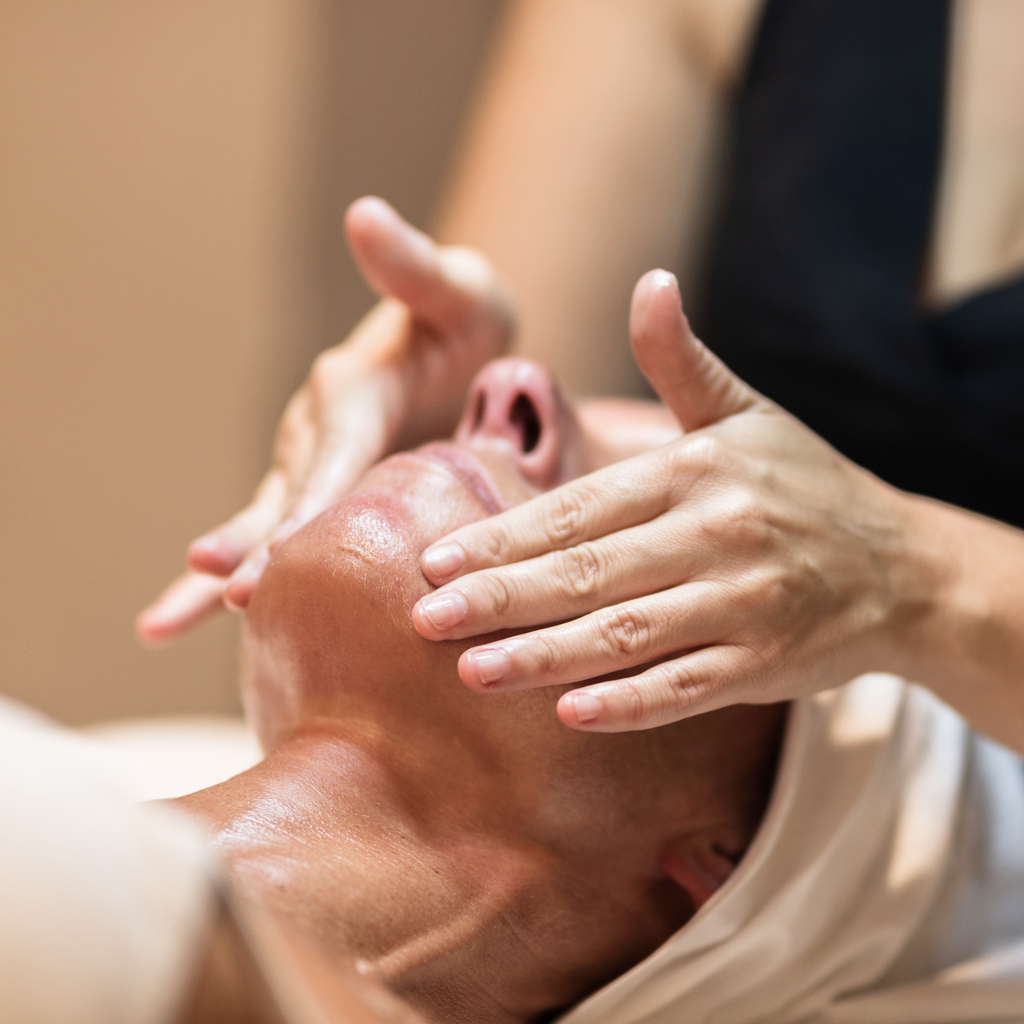 Client enjoying a relaxing Essential Facial treatment in Lethbridge