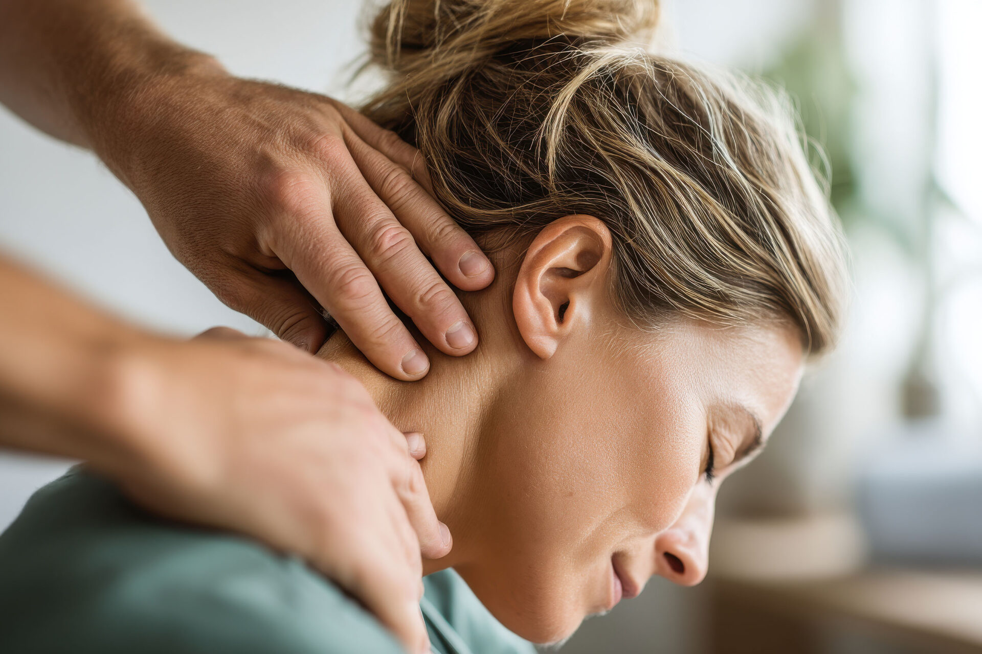 Massage therapy helping relieve stress and muscle tension after a busy workweek