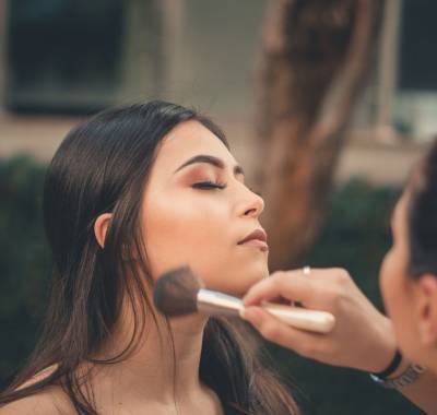 Glamorous evening makeup look created by a professional makeup artist in Lethbridge