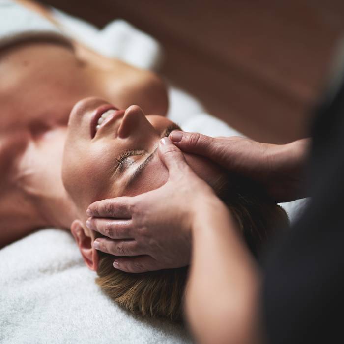 Comfortable facial treatment room at Rowan & Peridot in Lethbridge