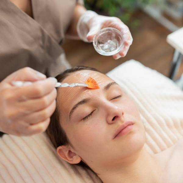 Professional facial treatment using our Probiotic Skincare at Rowan & Peridot Collective in Lethbridge