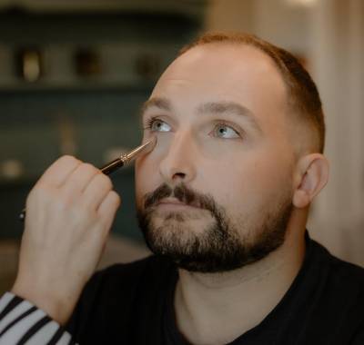 Professional groom makeup service for a wedding in Lethbridge