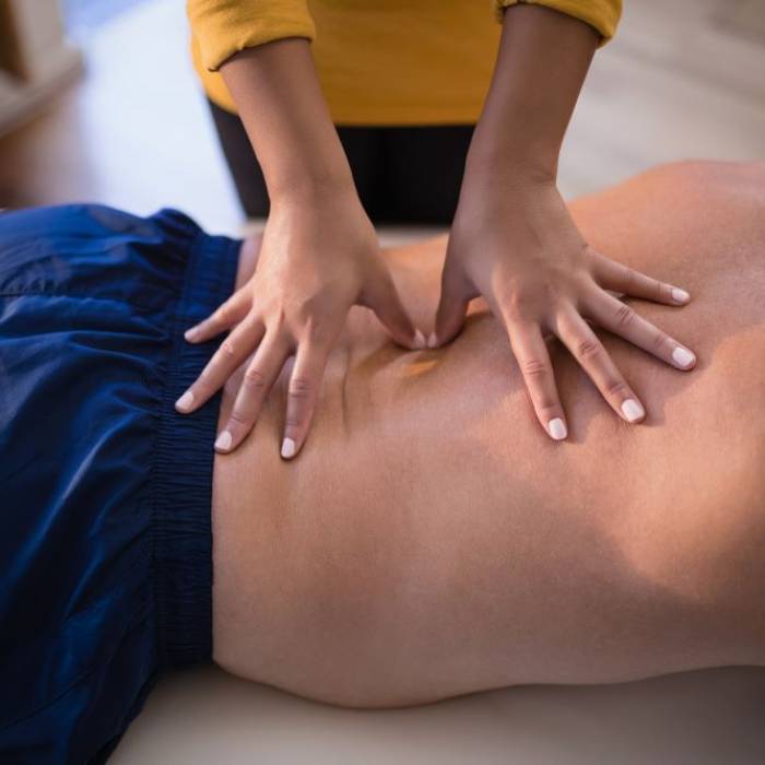 Calm massage therapy treatment room at Rowan & Peridot in Lethbridge